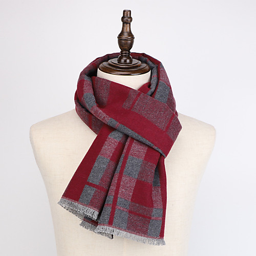 

Men's Rectangle Scarf Daily Wear As Per Picture Scarf Lattice