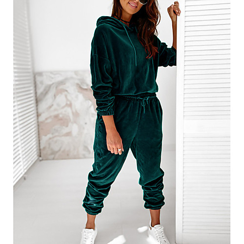 

Women's Women Active Solid Color Two Piece Set Tracksuit Jogger Pants Tops