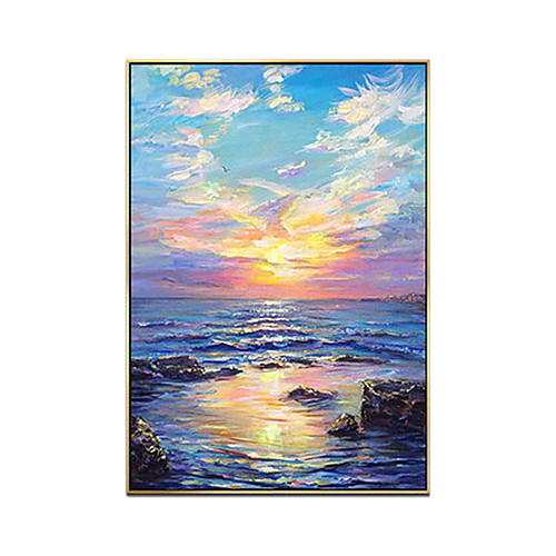 

Oil Painting Handmade Hand Painted Wall Art Modern Seascape Abstract Minimalist Home Decoration Decor Rolled Canvas No Frame Unstretched