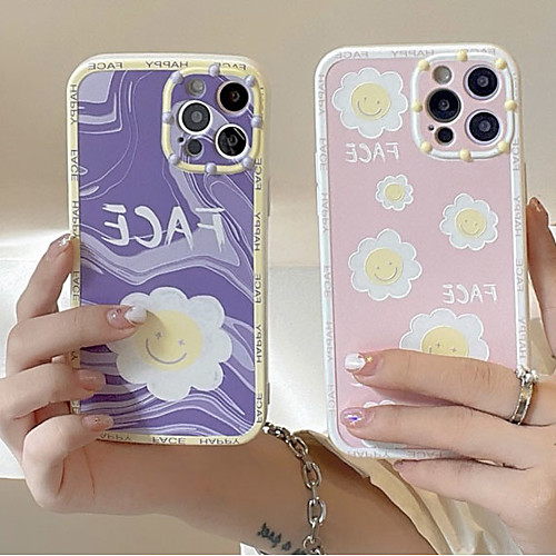 

Phone Case For Apple Back Cover iPhone 12 Pro Max 11 SE 2020 X XR XS Max 8 7 Shockproof Dustproof Geometric Pattern Flower TPU