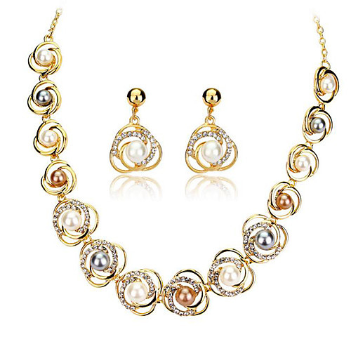 

Women's Pearl Jewelry Set Geometrical Stylish 18K Gold Filled Earrings Jewelry Gold For Anniversary Party Evening Festival 1 set