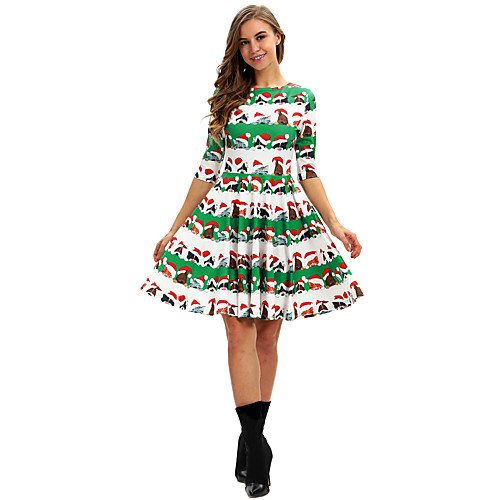 

Santa Suit Flapper Dress Dress Adults' Women's Cute Christmas New Year Christmas New Year Festival / Holiday Terylene Green Women's Easy Carnival Costumes Cat