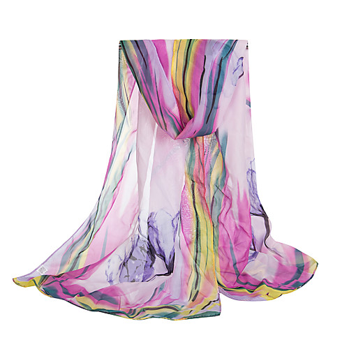 

Women's Chiffon Scarf Holiday Multi-color Scarf Floral