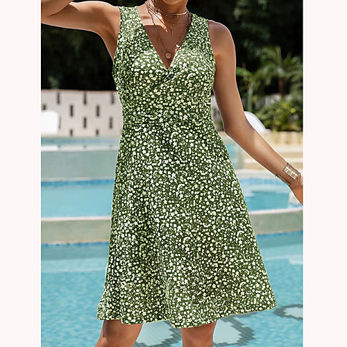 

Women's Shift Dress Short Mini Dress Red Wine Green Sky Blue Black Brown Navy Blue Sleeveless Dot Spring Summer Casual 2021 S M L XL XXL XXXL 4XL 5XL