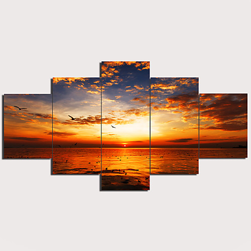 

5 Panels Wall Art Canvas Prints Painting Artwork Picture Seascape Painting Home Decoration Decor Rolled Canvas No Frame Unframed Unstretched