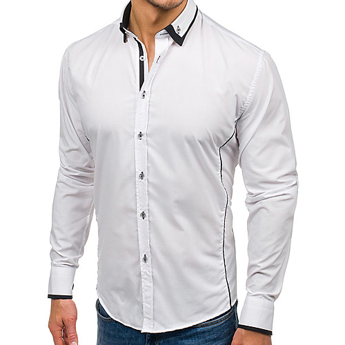 

Men's Shirt Solid Colored Short Sleeve Casual / Daily Tops Streetwear White Black