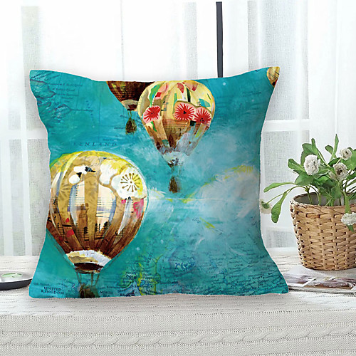 

Hot Balloon Double Side Cushion Cover 1PC Soft Decorative Square Throw Pillow Cover Cushion Case Pillowcase for Bedroom Livingroom Superior Quality Machine Washable Outdoor Cushion for Sofa Couch Bed Chair Oil Painting Style