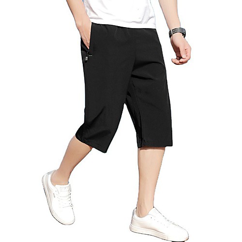 

Men's Casual / Sporty Athleisure Outdoor Sports Daily Leisure Sports Sweatpants Capri shorts Pants Solid Colored Solid Color Calf-Length Pocket Deep Blue Light gray Black Dark Gray