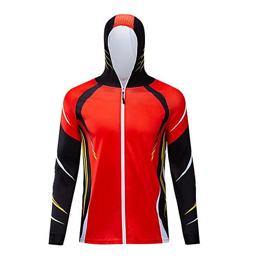 

CAWANFLY Men's Hoodie Jacket Fishing Jacket Outdoor Long Sleeve UPF50 UV Protection Quick Dry Waterproof Zipper Lightweight Jacket Top Autumn / Fall Spring Summer Athleisure Fishing Camping & Hiking