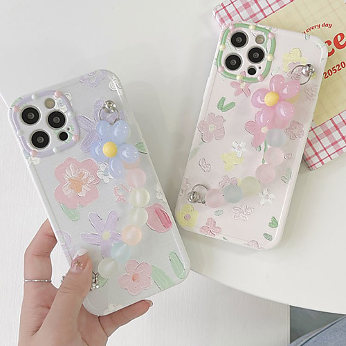 

Phone Case For Apple Back Cover iPhone 12 Pro Max 11 SE 2020 X XR XS Max 8 7 Shockproof Dustproof Geometric Pattern Flower TPU