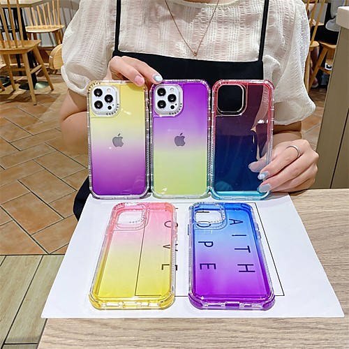 

Phone Case For Apple Back Cover iPhone 12 Pro Max 11 Pro Max Shockproof Dustproof Color Gradient TPU