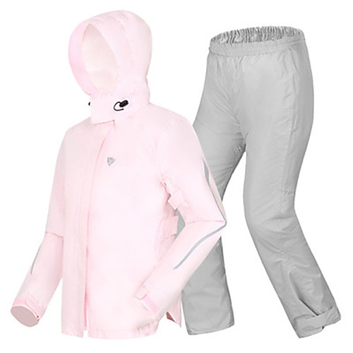 

Women's Rain Suit Rain Jacket Pants Hoodie Jacket Outdoor Reflective Waterproof Breathable Stain Resistant Clothing Suit Fishing Camping & Hiking Running Pink Sky Blue