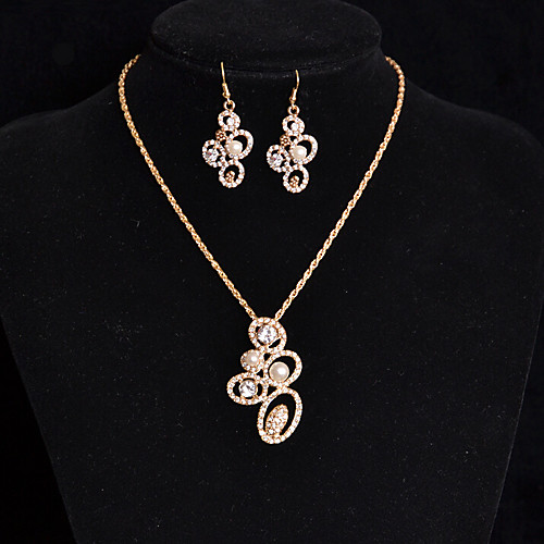 

Women's Pearl Jewelry Set Geometrical Flower Stylish Gold Plated Earrings Jewelry Rose Gold For Anniversary Prom Beach Festival 1 set