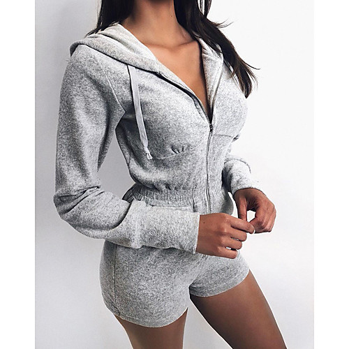 

Women's Casual Daily Sports 2021 Blue Gray Black Jumpsuit Solid Color Elastic Waistband
