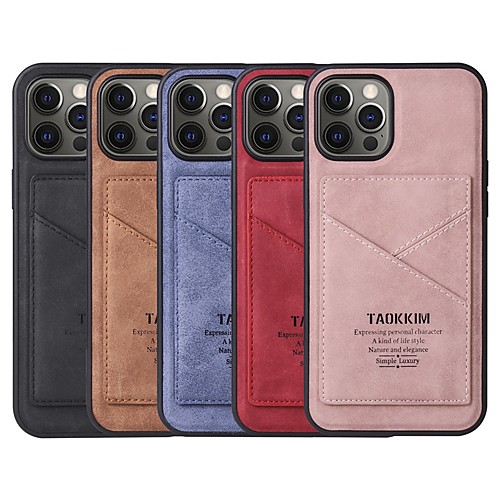 

Phone Case For Apple Back Cover iPhone 12 Pro Max 11 SE 2020 X XR XS Max 8 7 6 Card Holder Shockproof Dustproof Solid Colored PU Leather
