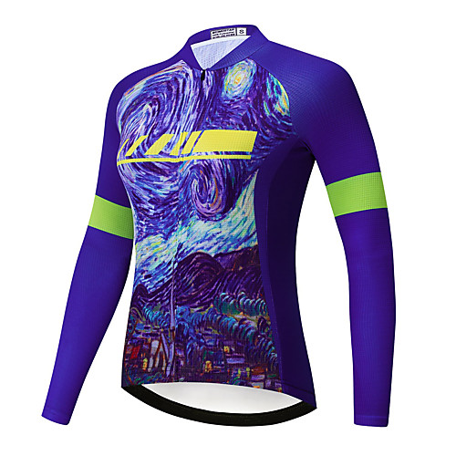 

21Grams Women's Long Sleeve Cycling Jersey Spandex Purple 3D Bike Top Mountain Bike MTB Road Bike Cycling Quick Dry Moisture Wicking Sports Clothing Apparel / Stretchy / Athleisure
