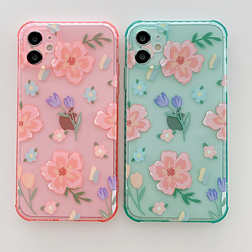 

Phone Case For Apple Back Cover iPhone 12 Pro Max 11 SE 2020 X XR XS Max 8 7 Shockproof Dustproof Graphic Flower TPU