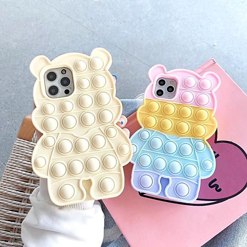 

Phone Case For OPPO Back Cover Silicone Fidget Case Oppo A92s Oppo A72 / A52 / A92 Fidget Toys Push Pop Bubble Relive Stress Geometric Pattern Silicone