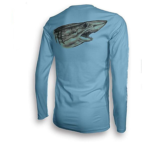 

CAWANFLY Men's Fishing Shirt Outdoor Long Sleeve UPF50 UV Protection Quick Dry Lightweight Breathable Top Autumn / Fall Spring Summer Athleisure Fishing Camping & Hiking Blue / Micro-elastic