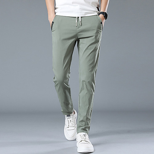 

Men's Basic Chino Casual Daily Pants Chinos Pants Solid Color Full Length Classic Light Grey Black Dark Gray Light Green