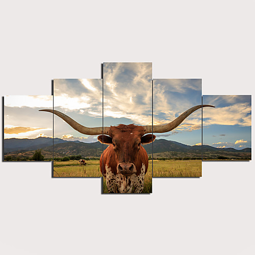 

5 Panels Wall Art Canvas Prints Painting Artwork Picture Cow Painting Home Decoration Decor Rolled Canvas No Frame Unframed Unstretched