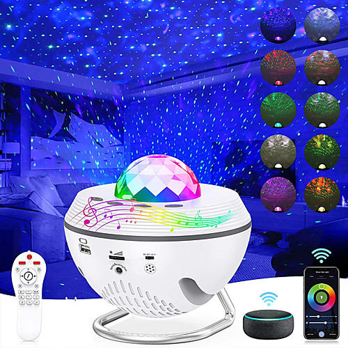 

Star Galaxy Projector Light Projector Light Remote Controlled Laser Light Projector Smart App Control Party Wedding Gift RGBWhite