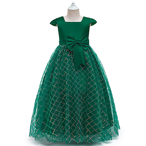 

Ball Gown Floor Length Flower Girl Dresses Party Polyester Sleeveless Square Neck with Sash / Ribbon