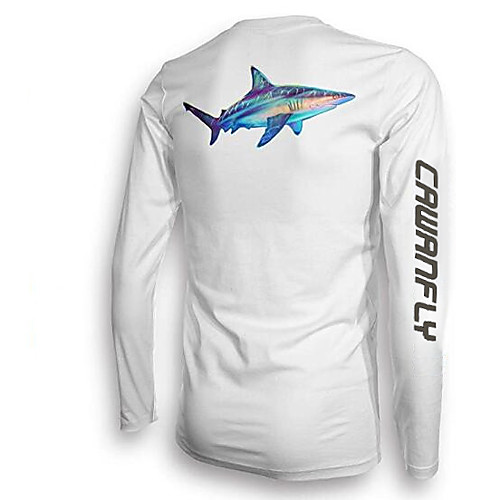 

CAWANFLY Men's Fishing Shirt Outdoor Long Sleeve UPF50 UV Protection Quick Dry Lightweight Breathable Top Autumn / Fall Spring Summer Athleisure Fishing Camping & Hiking White / Micro-elastic