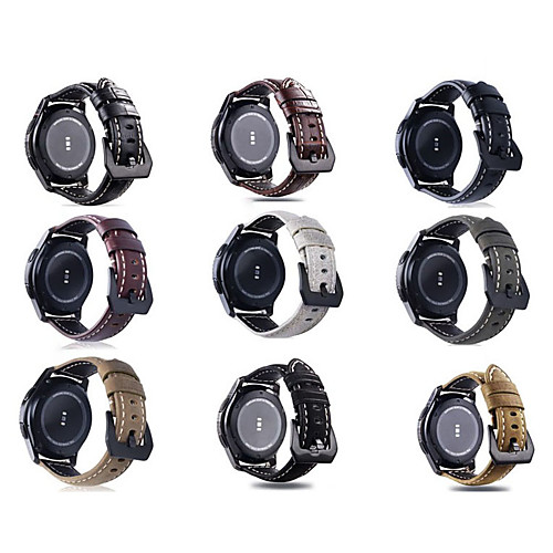 

Smart Watch Band for Samsung Galaxy 1 pcs Business Band Genuine Leather Replacement Wrist Strap for Gear Sport Gear S3 Frontier Gear S3 Classic Gear S2 Classic 20mm 22mm