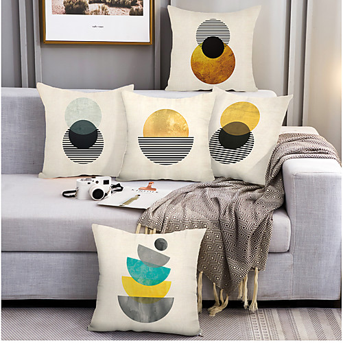 

Geometric Double Side Cushion Cover 5PC Soft Decorative Square Throw Pillow Cover Cushion Case Pillowcase for Bedroom Livingroom Superior Quality Machine Washable Outdoor Cushion for Sofa Couch Bed Chair