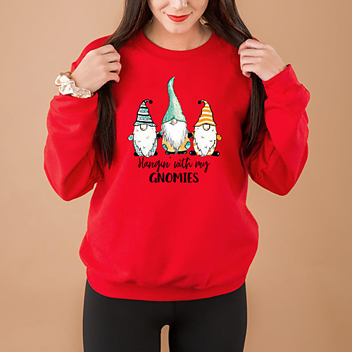 

Women's Sweatshirt Halloween Letter Print Halloween Sports & Outdoor Casual Hot Stamping Basic Halloween 休闲套头长袖卫衣打底衫 Hoodies Sweatshirts Wine Red Yellow Gray