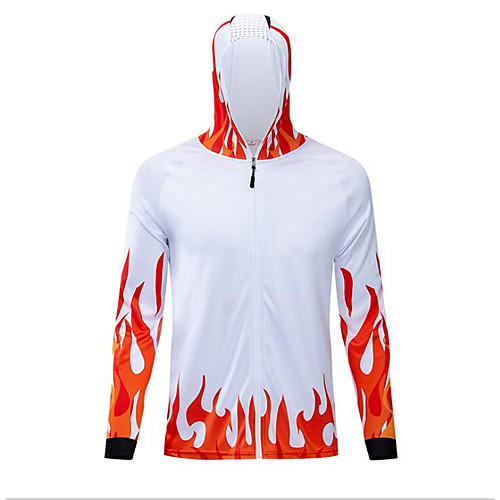 

CAWANFLY Men's Hoodie Jacket Fishing Jacket Outdoor Long Sleeve UPF50 UV Protection Quick Dry Waterproof Zipper Lightweight Jacket Top Autumn / Fall Spring Summer Athleisure Fishing Camping & Hiking