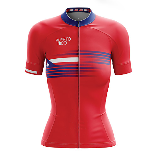 

21Grams Women's Short Sleeve Cycling Jersey Summer Spandex Red American / USA Bike Top Mountain Bike MTB Road Bike Cycling Quick Dry Moisture Wicking Sports Clothing Apparel / Stretchy / Athleisure