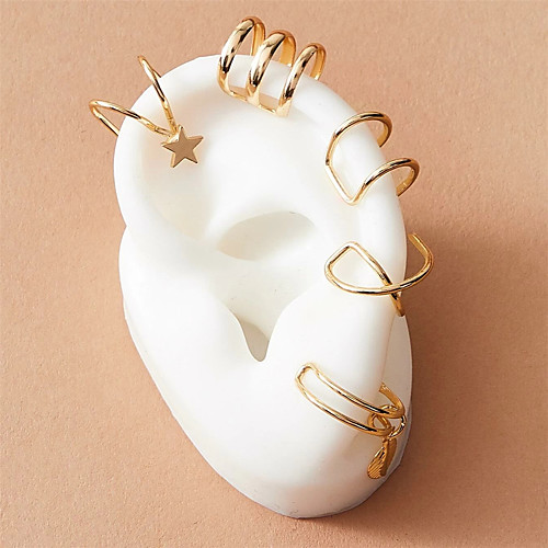 

5PCS Ear Cuff Set Earrings Set Holiday Birthday Elegant Fashion Vintage Holiday Modern Earrings Jewelry Silver For Birthday Prom Date Vacation 1pack