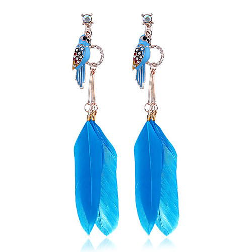 

Women's Earrings Stylish Modern Feather Earrings Jewelry Blue / Red For Street Date