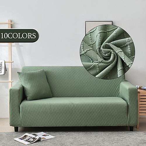 

Stretch Sofa Cover Slipcover Jacquard Elastic Sectional Couch Armchair Loveseat 4 or 4 or 3 Seater L ShapeGrey Soft Durable Washable