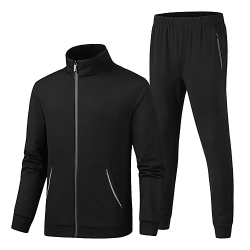 

Men's 2 Piece Full Zip Tracksuit Sweatsuit Street Casual 2pcs Long Sleeve Breathable Soft Sweat wicking Fitness Gym Workout Running Jogging Training Sportswear Solid Colored Jacket Red Grey Black