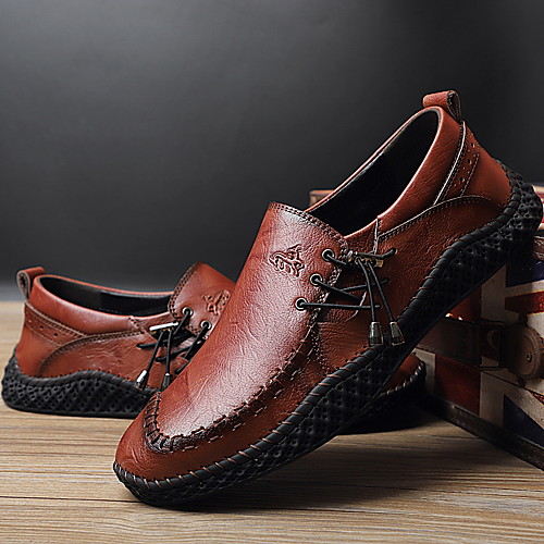 

Men's Loafers & Slip-Ons Comfort Loafers Casual Daily Nappa Leather Breathable Non-slipping Wear Proof Light Brown Dark Brown Black Fall Spring