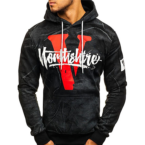 

Men's Unisex Hoodie Graphic Prints Letter Print Daily Sports 3D Print 3D Print Casual Hoodies Sweatshirts Black