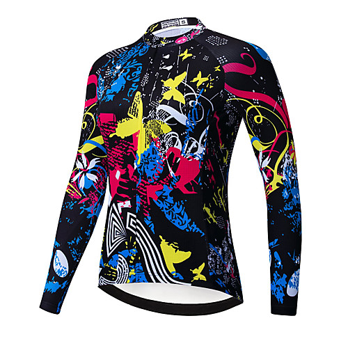 

21Grams Women's Long Sleeve Cycling Jersey Spandex Black Butterfly Bike Top Mountain Bike MTB Road Bike Cycling Quick Dry Moisture Wicking Sports Clothing Apparel / Stretchy / Athleisure