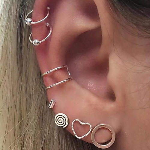 

Earrings Earrings Set Vintage Style Sweet Heart Stylish Simple Vintage European Boho Earrings Jewelry Silver For Party Evening Street Prom Date Beach