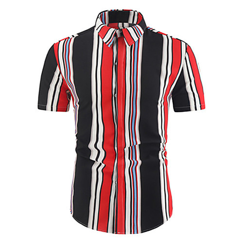 

Men's Shirt Graphic Short Sleeve Casual Tops Casual Black / Summer