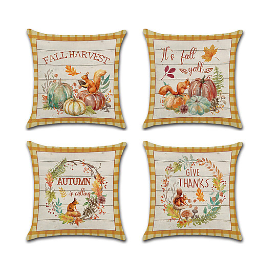 

Autumn Double Side Cushion Cover 1PC Soft Decorative Square Throw Pillow Cover Cushion Case Pillowcase for Bedroom Livingroom Superior Quality Machine Washable Outdoor Cushion for Sofa Couch Bed Chair Pumpkin Fall