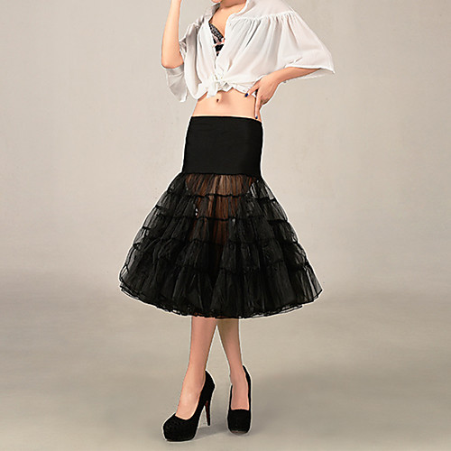 

Women's Stage Performance Basic Capris Skirts Solid Colored Layered Tulle White Black Red