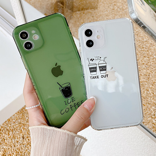 

Phone Case For Apple Back Cover iPhone 12 Pro Max 11 SE 2020 X XR XS Max 8 7 Shockproof Dustproof Word / Phrase Transparent Geometric Pattern TPU