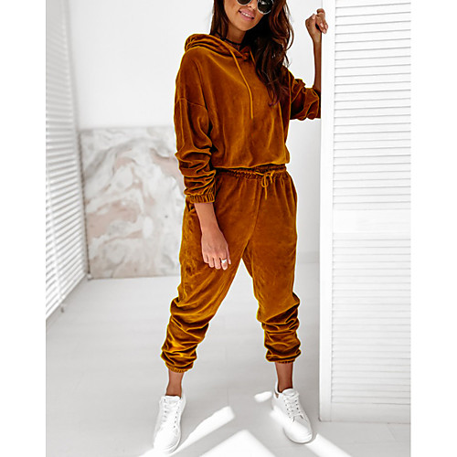 

Women's Women Active Solid Color Two Piece Set Tracksuit Jogger Pants Tops