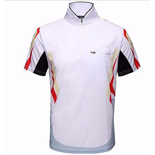 

CAWANFLY Men's Fishing Shirt Outdoor Quick Dry Waterproof Zipper Lightweight Breathable Sweat wicking Top Summer Athleisure Fishing Camping & Hiking Red / black Red and White / Micro-elastic