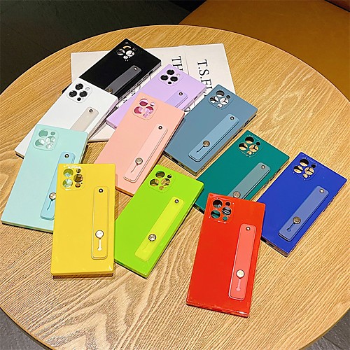 

Phone Case For Apple Back Cover iPhone 12 Pro Max 11 SE 2020 X XR XS Max 8 7 Shockproof Dustproof with Stand Solid Colored TPU