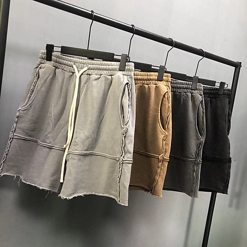 

Men's Stylish Sporty Streetwear Comfort Breathable Sports Daily Sports Chinos Shorts Pants Solid Color Short Pocket Elastic Waist Light Grey Black Dark Gray Brown