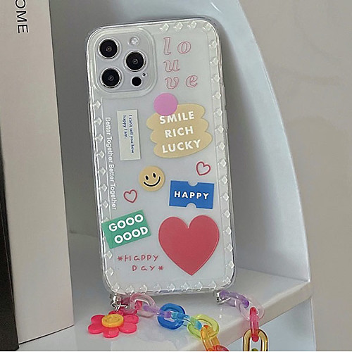 

Phone Case For Apple Back Cover iPhone 12 Pro Max 11 SE 2020 X XR XS Max 8 7 Shockproof Dustproof Word / Phrase Geometric Pattern TPU